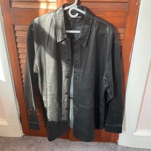 VINTAGE Men’s Leather Shirt Jacket